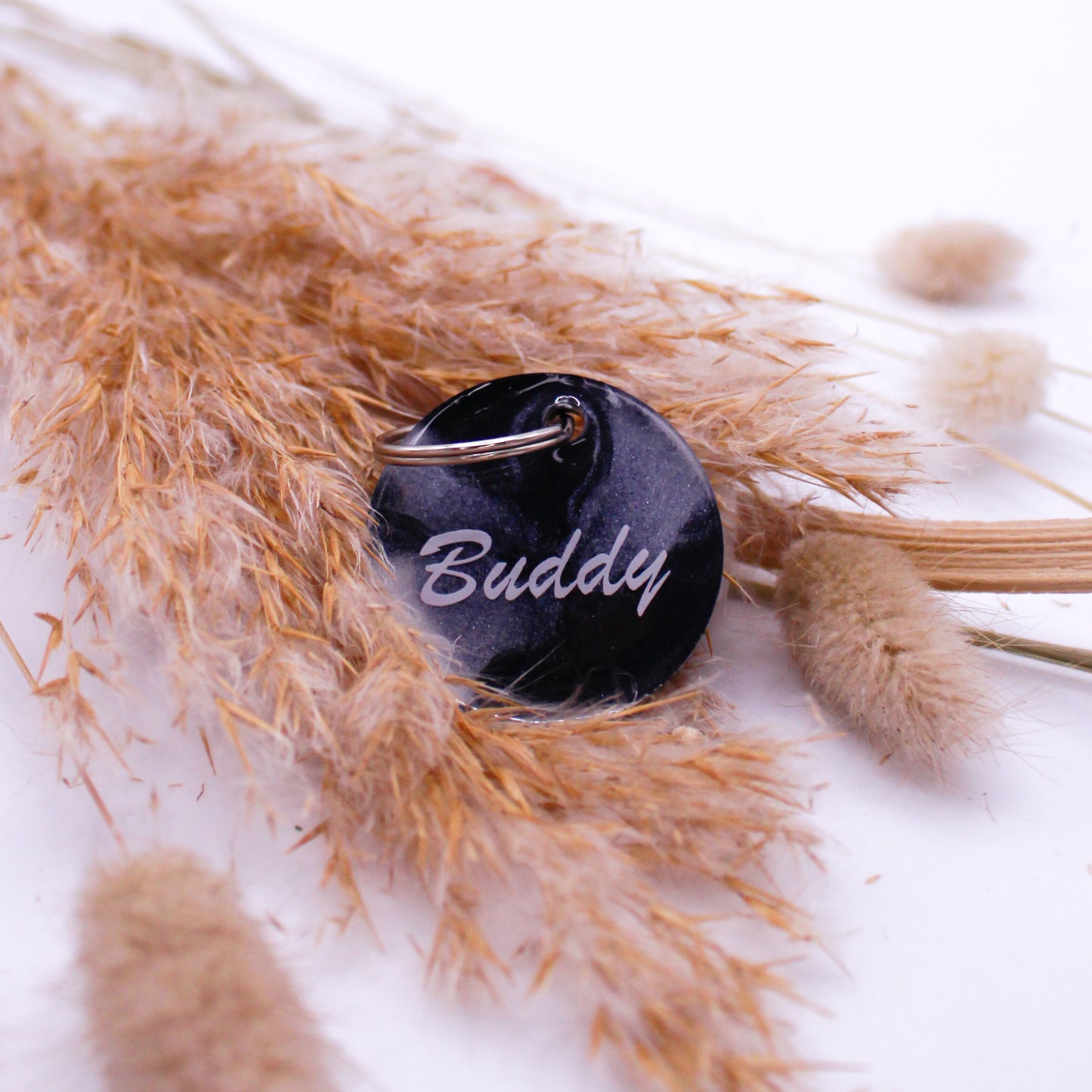 Epoxid Hundemarke (schwarz-weiß)