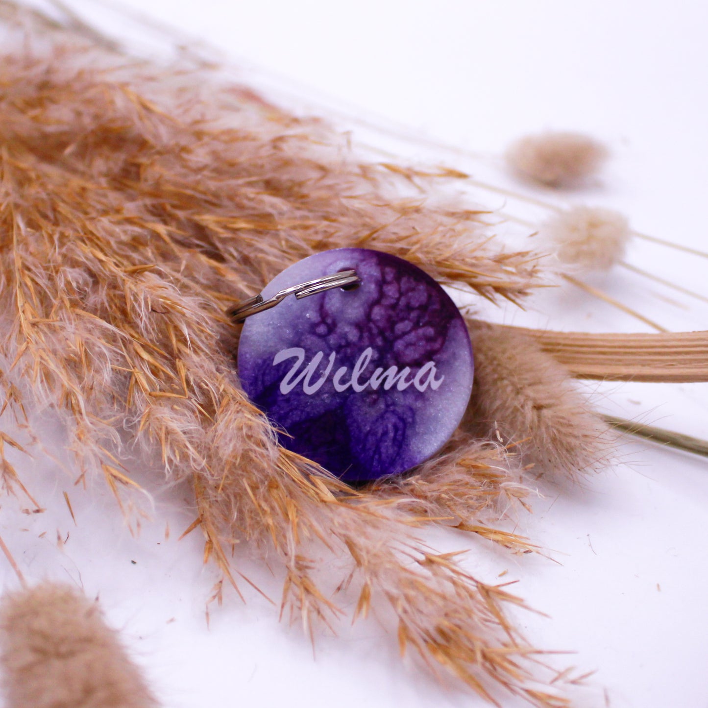 Epoxid Hundemarke (dunkel lila)